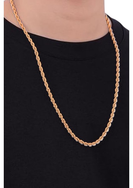 Gümüş Kaplama 316 L Paslanmaz Singapur Örme Halat Zincir Kolye 3 Mm. Gold indirimleri