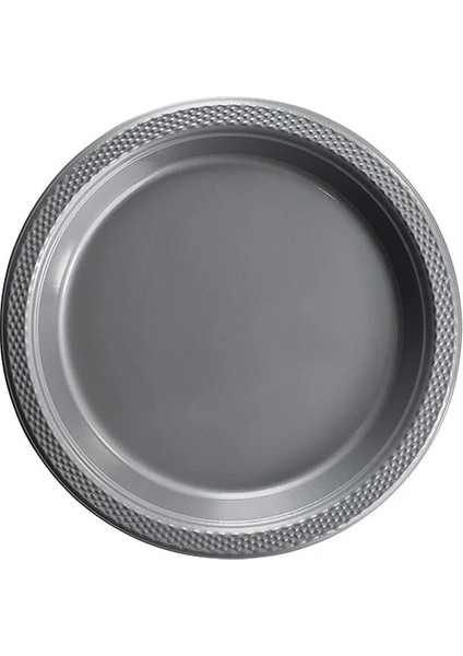 25 Adet Plastik Tabak Gümüş