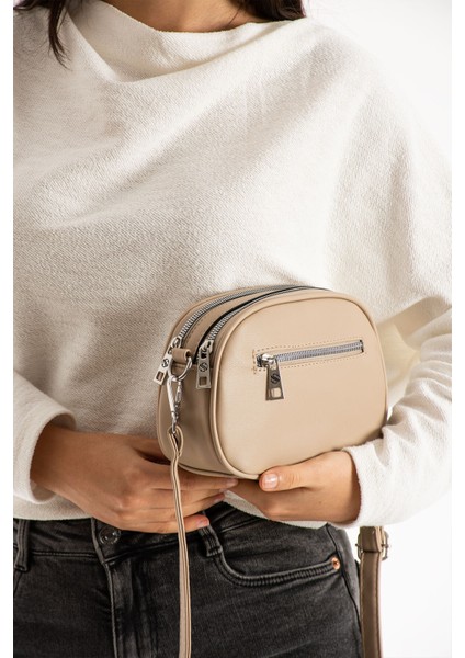 Kadın Suni Deri Yumuşak Doku Ayarlanabilir Çapraz Askılı Şık Görünümlü 2 Gözlü Omuz Çantası modelleri