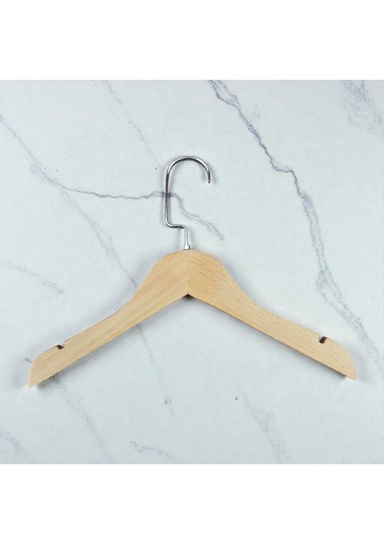 Ahşap Çocuk Elbise Askısı Bebek Askısı Kıyafet ve Elbise Askısı 10 Adet 1.kalite