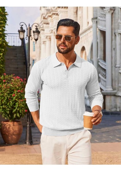 Metropol %100 Pamuk Polo Yaka Erkek Triko Kazak