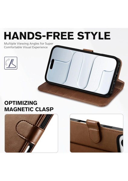 iPhone 17 Air Kılıf 360 Tam Kaplar Deri Dokulu Kapaklı Cüzdan Standlı Kartvizitli Kopçalı fiyatları