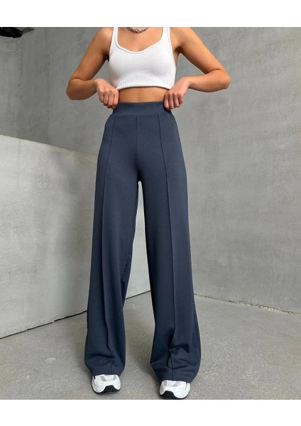 Önü Çımalı Pantolon Füme