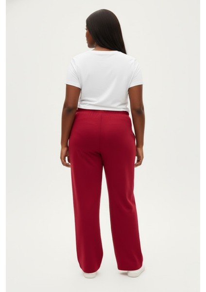 Kadın Büyük Beden New York Baskılı Rahat Kesim Lastikli Bel Paça Reçme Eşofman Altı SPR26EAK952-5 modelleri