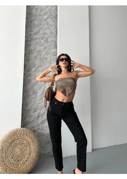 Mom Fit Enzim Taş Yıkama Jeans Pantolon Siyah D2006 indirimleri