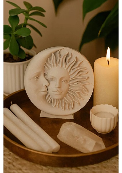 Ay & Güneş Biblo – Dekoratif Masa Üstü Figür - Ev, Ofis, Aksesuarı