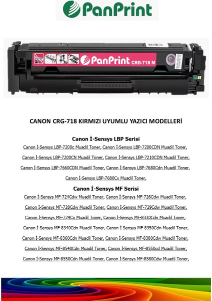 Canon I-Sensys LBP-7680CDN Kırmızı Muadil Toner fiyatları