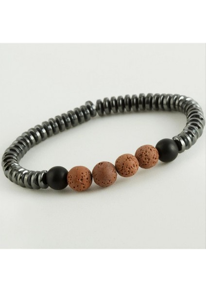 Ieg Lav-Hematit Doğaltaş Bileklik