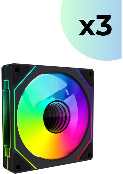 Supernova ile Uyumlu 3 Adet 6pın Argb Fan Hexagon Aynalı 6 Pin Kontrolcüye Bağlanan Fan Seti modelleri