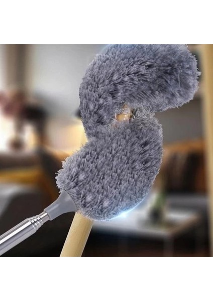 140 cm Teleskopik Uzatılabilir Mikrofiber Yumuşak Başlıklı Gri Toz Alma Fırçası Toz Püskülü fırsatları