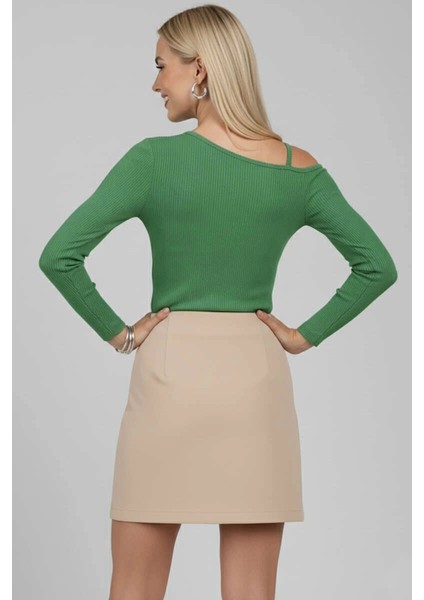 Tek Omuz Ipli Bluz Yeşil T4328 modelleri