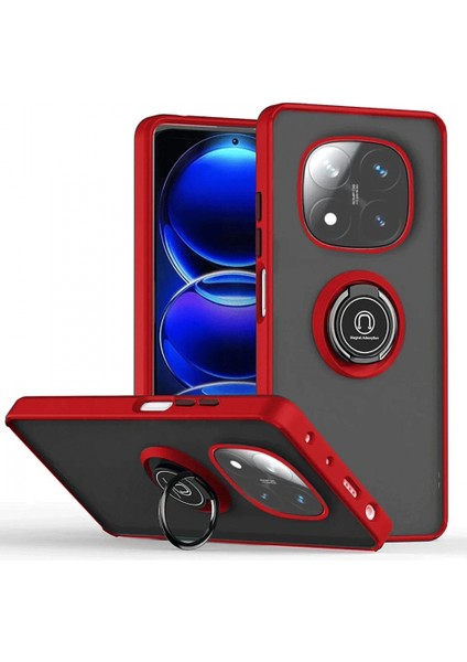 Ieg Xiaomi Redmi Note 14 Pro 5g Kılıf Montreal Yüzüklü Silikon Kapak - Kırmızı