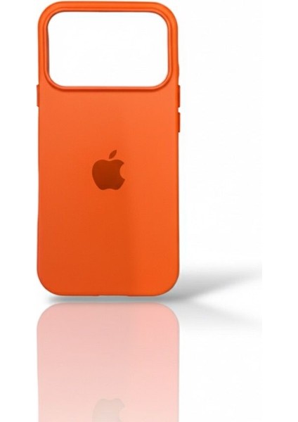 Iphone 17 Serisi ile Uyumlu Lansman Logolu Silikon Telefon Kılıfı, Içi Kafide Kılıf