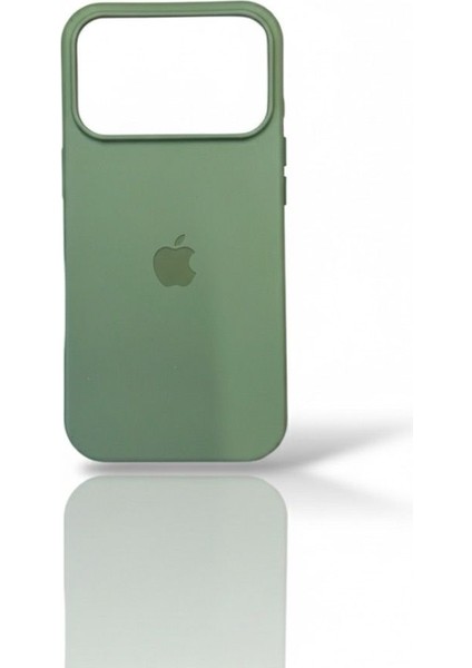 Iphone 17 Serisi ile Uyumlu Lansman Logolu Silikon Telefon Kılıfı, Içi Kafide Kılıf