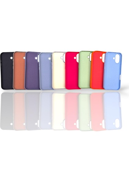 Iphone 17 Serisi ile Uyumlu Lansman Logolu Silikon Telefon Kılıfı, Içi Kafide Kılıf