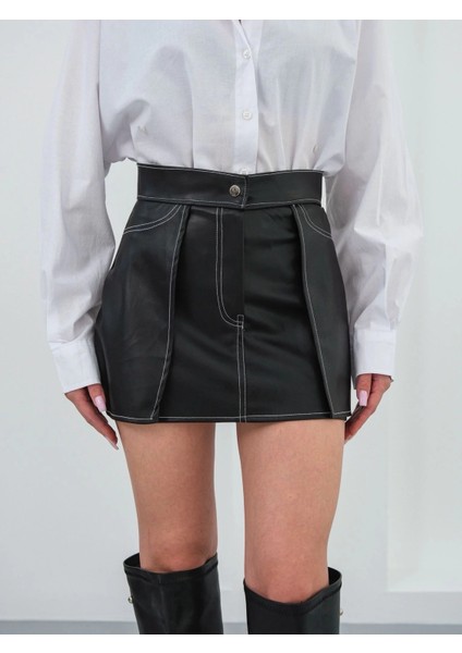 Kontrast Deri Etek Siyah W260015