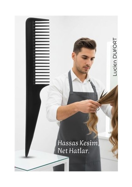 Bayan Kuaförü Saç Kesim Tarağı - Profesyonel Kuaför Kesim Tarağı Kuyruklu Saç Ayırma Şekillendirme