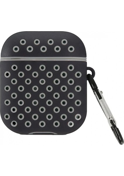 Airpods 2 (2.nesil) Spor Delikli Kılıf - Siyah-Gri