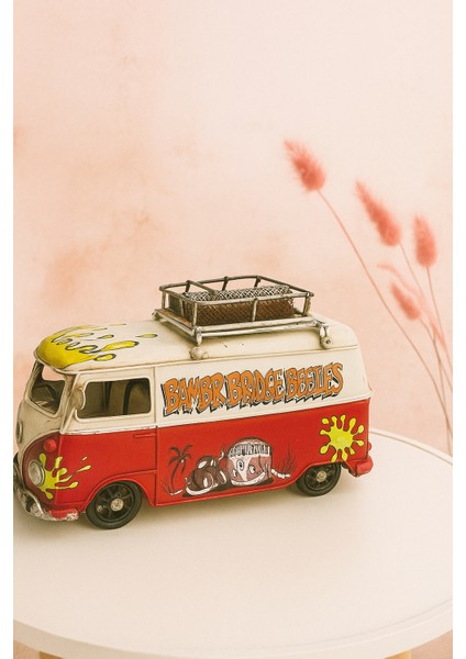 Dekoratif Metal Minibüs Çerçeveli ve Kumbaralı fırsatları