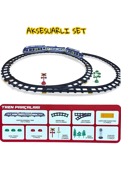 Uzaktan Kumandalı Müzikli LED Işıklı Manyetik Mıknatıslı Birleşim Yerleri 39 Parça 308 cm Tren Seti fiyatları