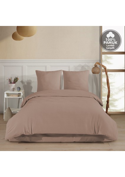 Plain %100 Pamuk Flanel Battal Boy Lastikli Çarşaflı Nevresim Takımı