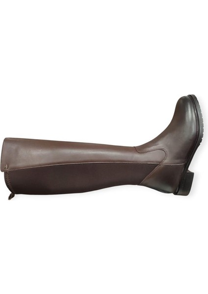 20711K Düz Topuk Streç Detaylı Günlük Deri Kadın Çizme indirimleri