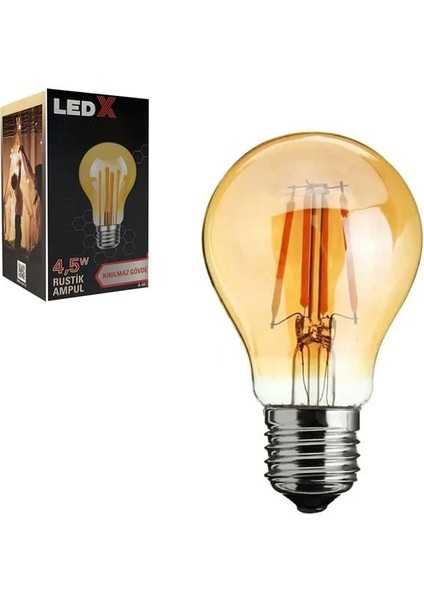 Ledx A-60 Kırılmaz Gövde 4,5 Watt Rustik Ampul