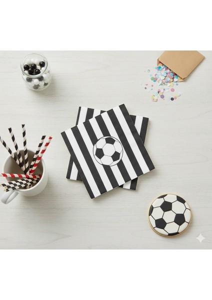 Taraftar Beşiktaş Siyah Beyaz 20 Adet Peçete