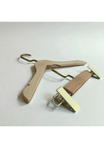 Ahşap Çocuk Elbise Gömlek Pantolon Askısı Bebek Askısı Kıyafet ve Elbise Askısı Alt Üst Set 10 Adet 1.kalite