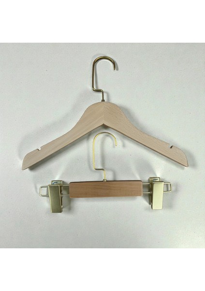 Ahşap Çocuk Elbise Gömlek Pantolon Askısı Bebek Askısı Kıyafet ve Elbise Askısı Alt Üst Set 10 Adet 1.kalite modelleri