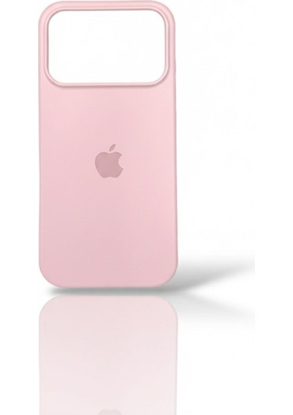 Iphone 17 Serisi ile Uyumlu Lansman Logolu Silikon Telefon Kılıfı, Içi Kafide Kılıf