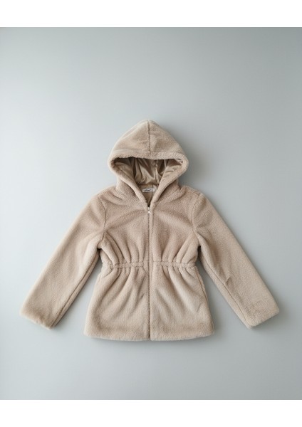 Kız Çocuk Beli Lastikli Kapüşonlu Astarlı Peluş Mont fiyatları