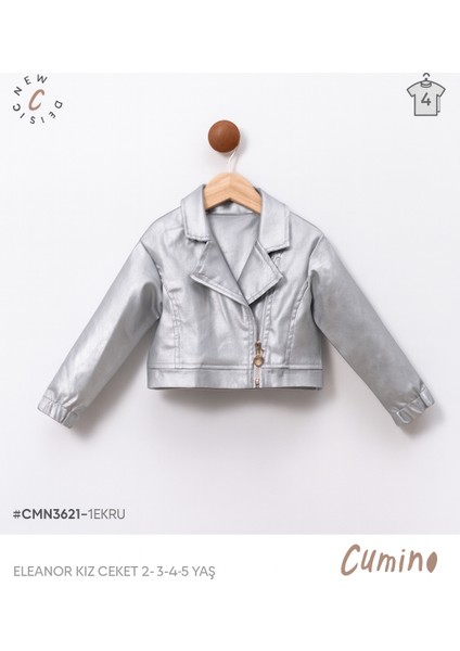 Gümüş Renk 2-5 Yaş Kız Çocuk Kapitone Ceket