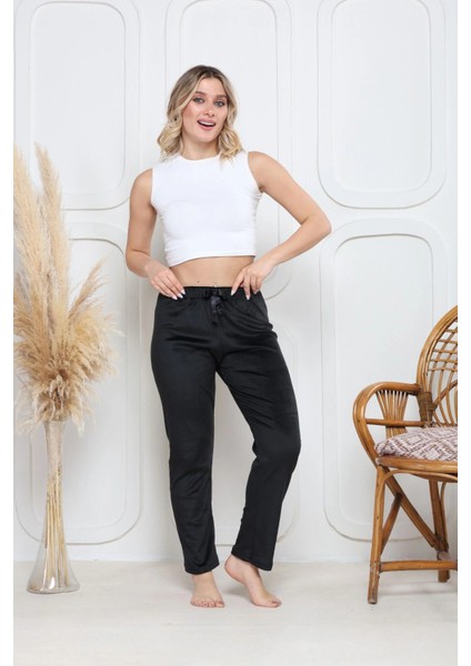Kadife Pijama Altı Siyah Q7013 fiyatları