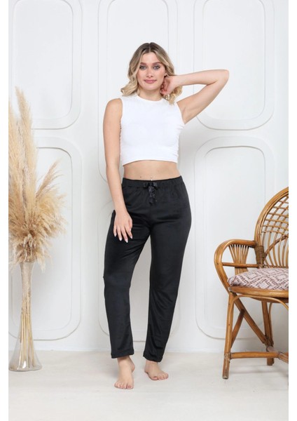 Kadife Pijama Altı Siyah Q7013 modelleri