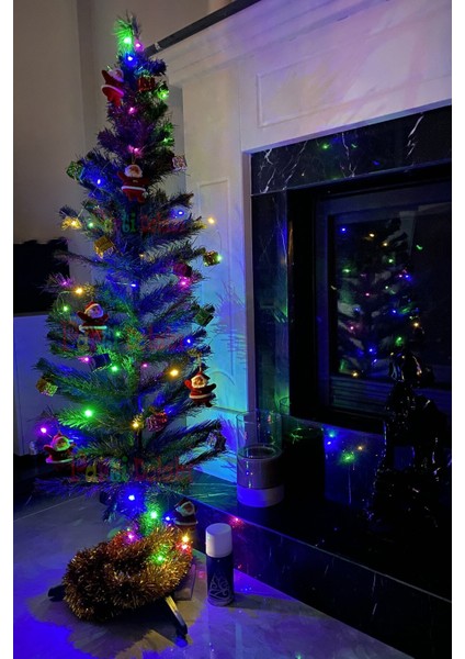 120 cm Yılbaşı Çam Ağacı Seti, LED Işık, Süsler ve Kar Spreyi Paketi fırsatları