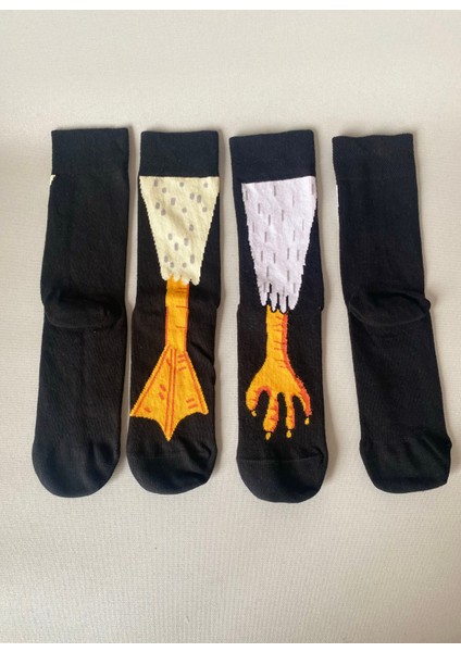 2’li Kuş Ayağı Desenli Unisex Soket Çorap Seti – Ördek & Kuş Pençesi Tasarım (1 Çift + 1 Çift) fırsatları