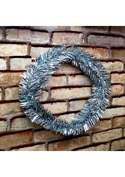 5 Metre Gümüş Renkli LED Işıklı Çam Dalı Garland