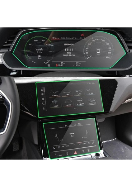Audi Q7 2020-2023 Gösterge ve Multimedya Çift Ekran Koruyucu Navigasyon 9h Nano Ekran Koruyucu