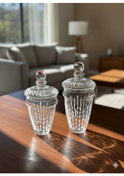 2'li Kristal Cam Kavanoz