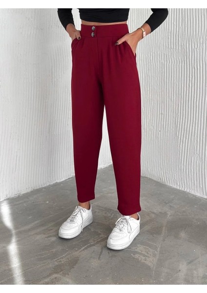 Örme Krep Pantolon Çift Düğmeli indirimleri