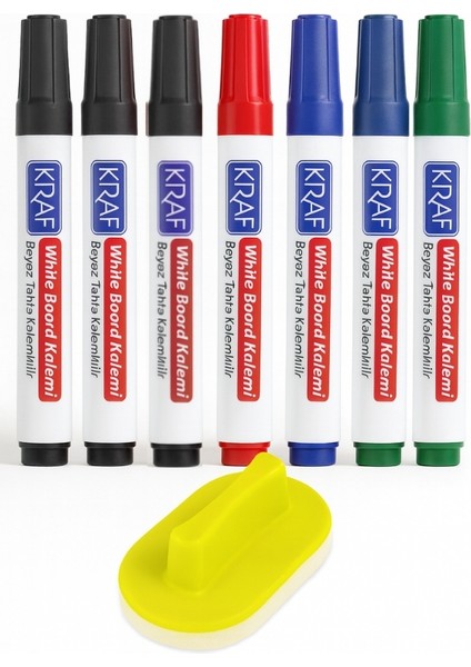 Doldurulabilir Beyaz Tahta Kalemi Seti 8'li Set ( 7 Kalem + 1 Silgi) fiyatları