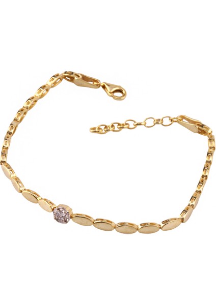 Şık Gümüş Bileklik – 925 Ayar, Altın Kaplama, Zirkon Taşlı, Ayarlanabilir (MS3807) modelleri