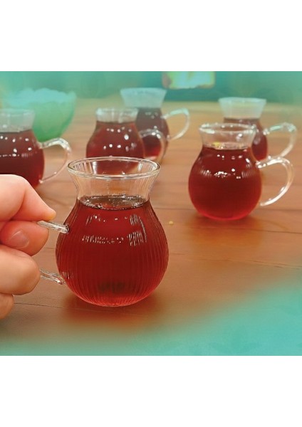 Çizgili Keyfi Ala Bardağı 6'lı