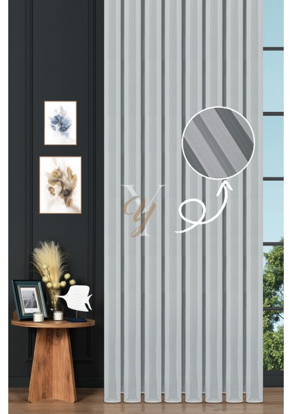 4612 Tül Perde V-01 Ekru