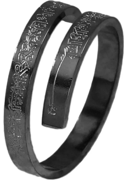 Çelik 316L Siyah Ayetel Kürsi Bileklik Yüzük 2 Li Set fırsatları