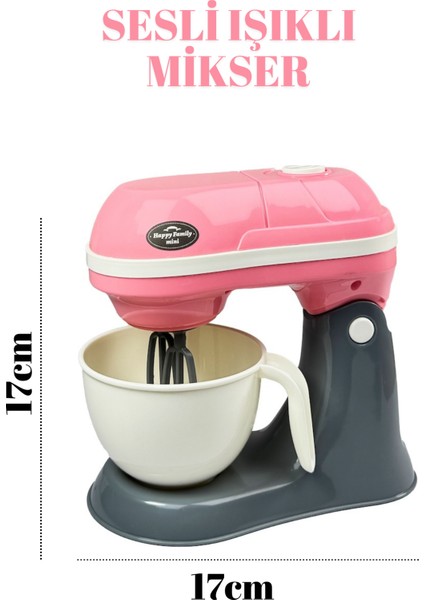 Oyuncak Mikser Sesli Işıklı Dönebilen Mikser Pembe Mavi modelleri