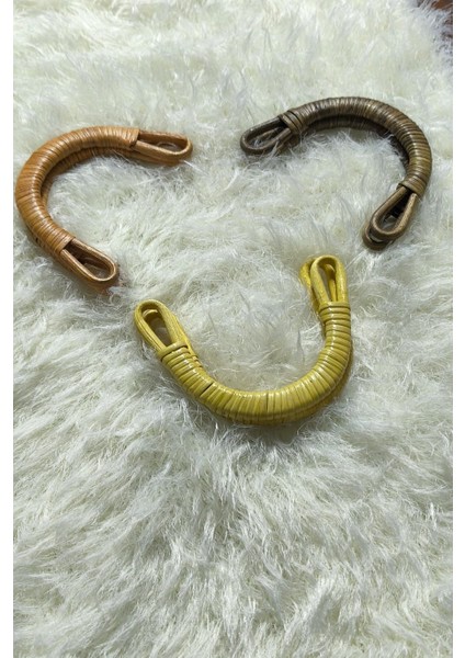 🌿3 Çift Doğal Bambu & Hasır Çanta Kulpları - Dıy Projeleriniz Için Benzersiz Dokunuş!