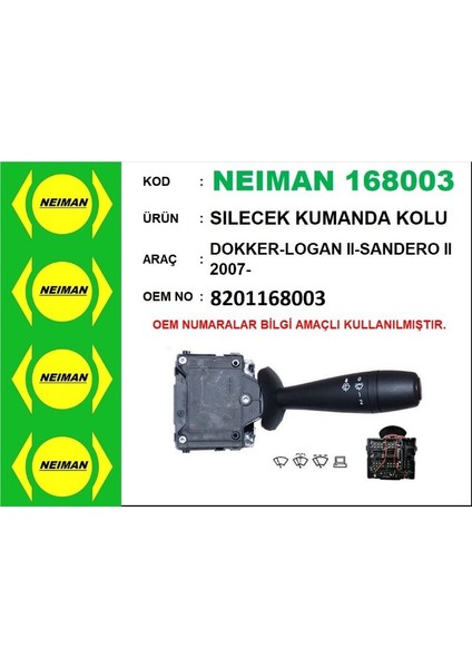 Silecek Kumanda Kolu Dokker-Logan Iı-Sandero Iı 2007-