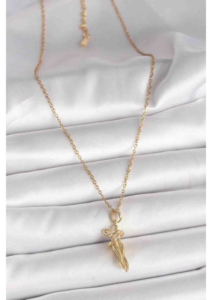 316L Çelik Gold Renk Zincir Sarılma Model Kadın Kolye fiyatları